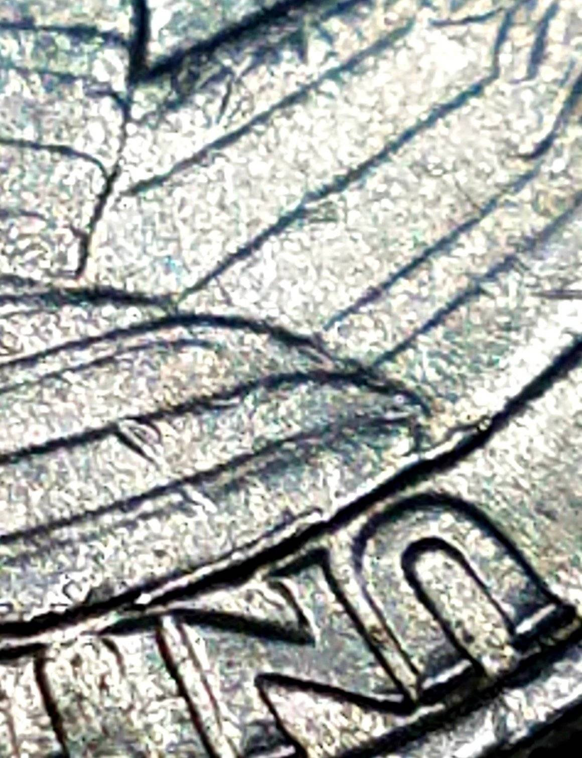 1990-P-Washington-Quarter-Interior-Die-Breaks-And-Die-Chip-At-